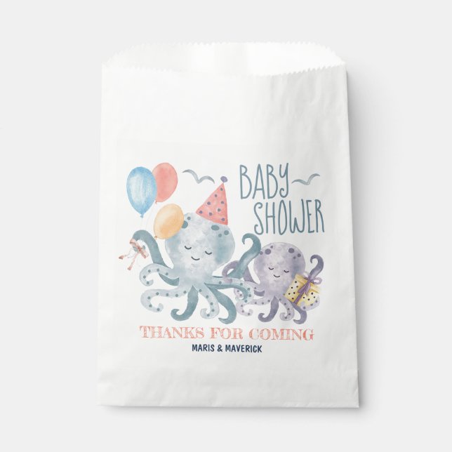 Under The Sea Octopus Baby Shower Thank You Favour Bags (Front)