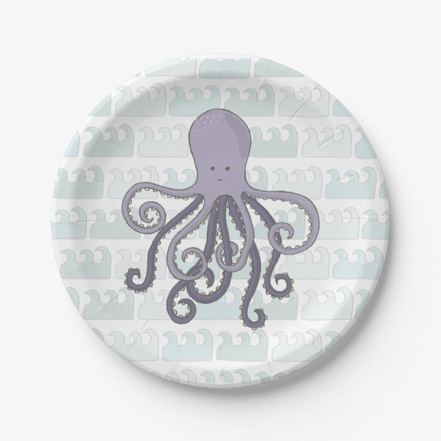 Under the sea Octopus Paper Plates (Front)