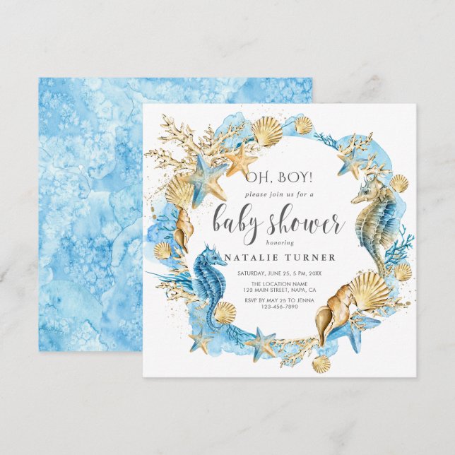 Under the Sea | Oh Boy Baby Shower Invitation (Front/Back)