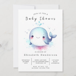 Under the Sea Online Whale Baby Shower Invitation