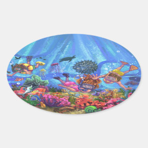 Under the Sea Oval Sticker