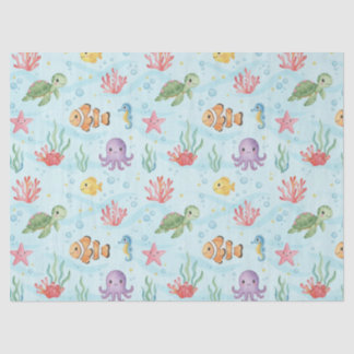 Under the Sea Party Colourful Ocean Creatures Tissue Paper
