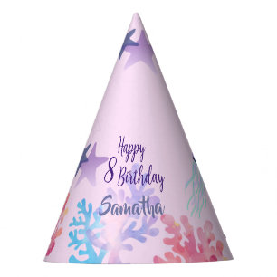Under the Sea Party Hats Pink and Purple Birthday