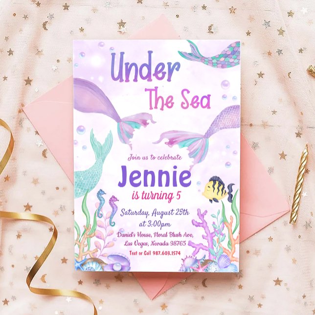 Under The Sea Party Little Mermaid Birthday Party  Invitation (Creator Uploaded)