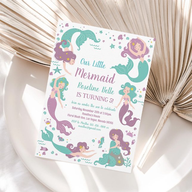 Under the Sea Party Mermaid Birthday  Invitation (Creator Uploaded)