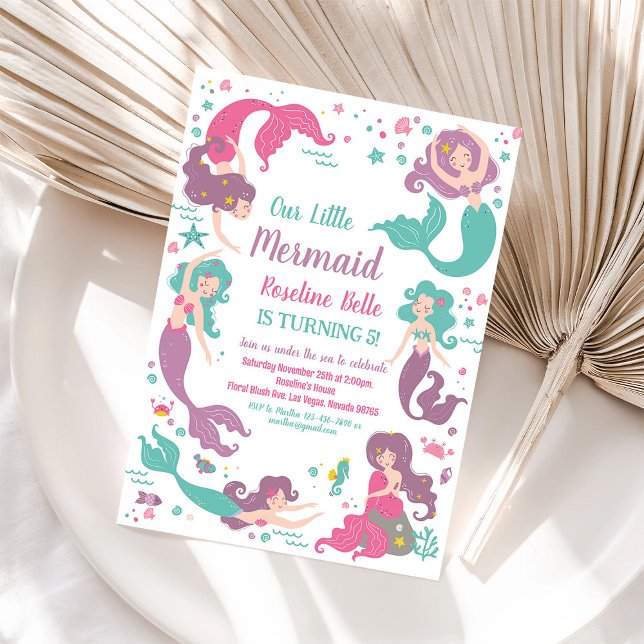 Under the Sea Party Mermaid Birthday Invitation (Creator Uploaded)
