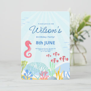 Under The Sea Party, Ocean Animals Birthday Invitation