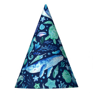 Under the Sea Party Watercolor Party Hat