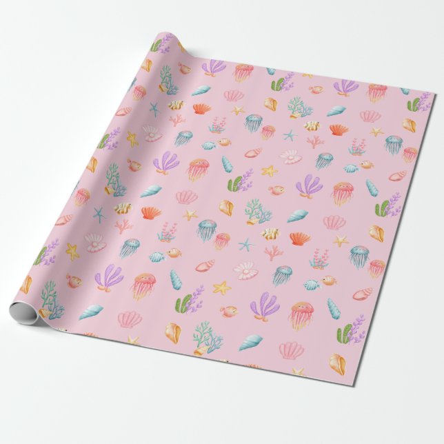 Under The Sea Pattern Wrapping Paper (Unrolled)
