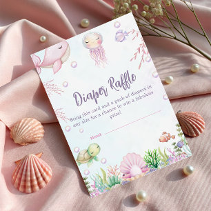 Under the Sea Pearl Baby Shower – Diaper Raffle  Enclosure Card
