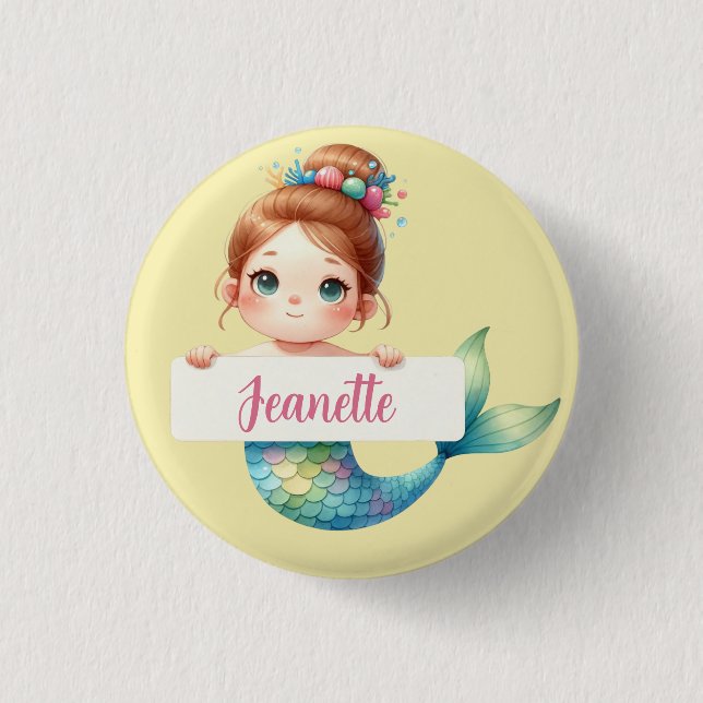 Under the Sea - Personalised Mermaid  3 Cm Round Badge (Front)