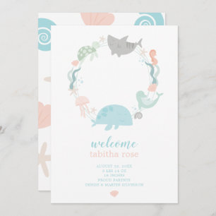 Under The Sea Photo Birth Announcement