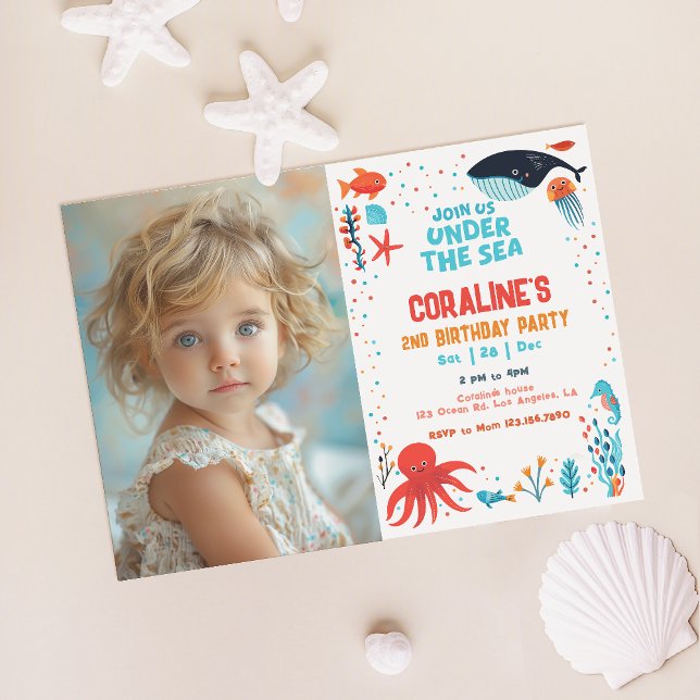 Under The Sea Photo Birthday Invitation  (Creator Uploaded)