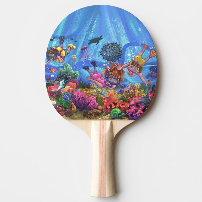 Under the Sea Ping Pong Paddle (Front)