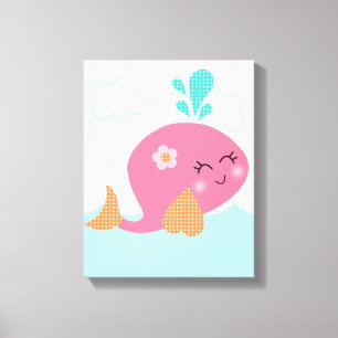 Under the Sea/Pink Whale Canvas Art