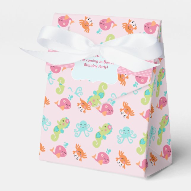 Under the Sea Pink Whale Favour Box (Front Side)