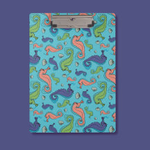 Under the Sea - Playful Seahorse and Shell Pattern