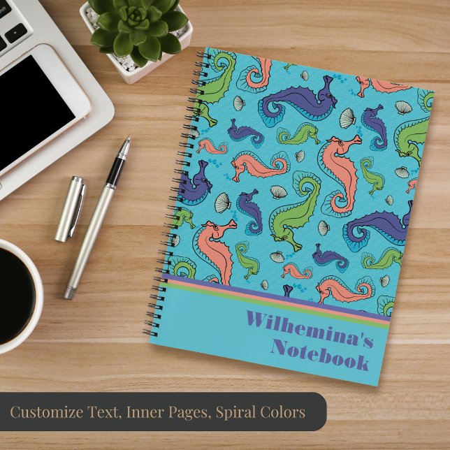 Under the Sea - Playful Seahorse and Shell Pattern Notebook (Creator Uploaded)