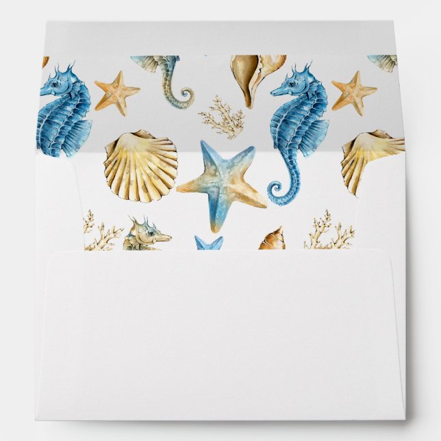 Under the Sea Pre-Printed Return Address 5x7 Envelope (Back (Bottom))