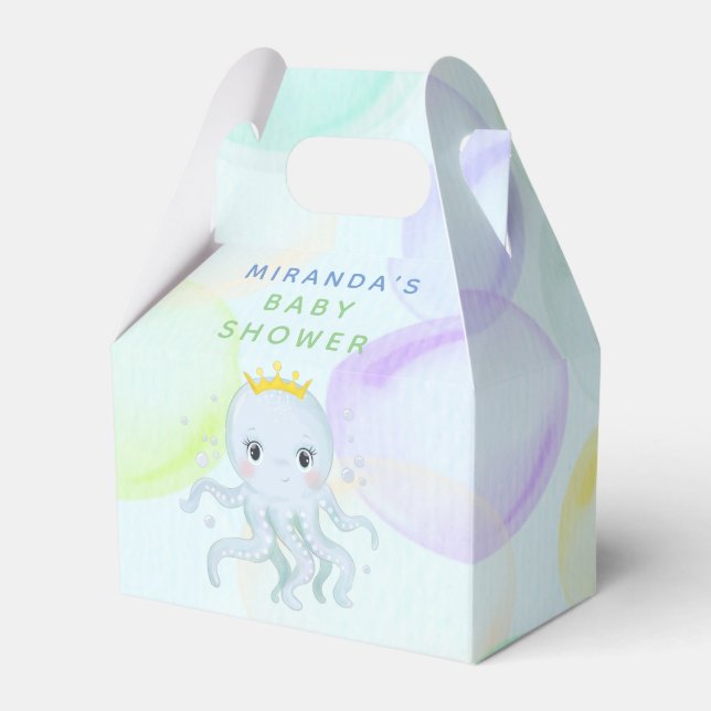 Under The Sea Prince Octopus Boy Baby Shower Favour Box (Front Side)