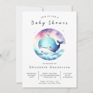 Under the Sea Printable Whale Baby Shower Invitation