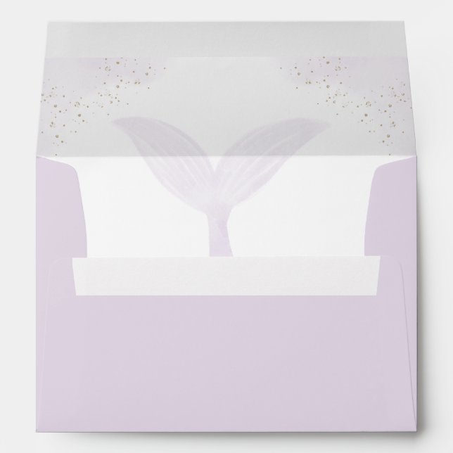 Under the Sea Purple Mermaid Girl Birthday Envelope (Back (Bottom))