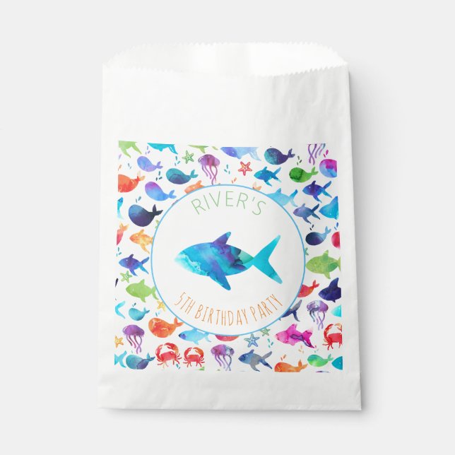 Under The Sea Rainbow Fish Birthday Baby Shower Favour Bags (Front)