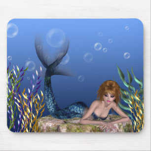 Under the Sea Redheaded Mermaid Mousepad