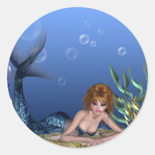 Under the Sea Redheaded Mermaid Stickers