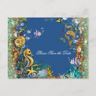 Under the Sea Save the Date Announcement Postcard