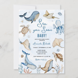 Under the Sea Sea You Soon Baby Shower Invitation