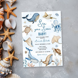Under the Sea Sea You Soon Baby Shower Invitation
