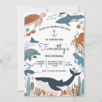 Under the Sea Shark Whale Turtle Narwhal Birthday