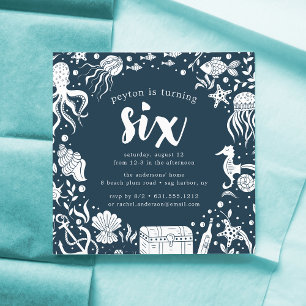 Under the Sea   Sixth Birthday Party Invitation