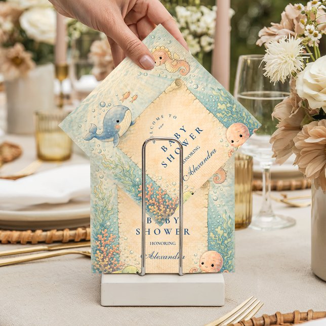 Under the Sea Storybook Baby Shower Napkin (Creator Uploaded)