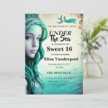 Under The Sea Sweet 16 Invitation