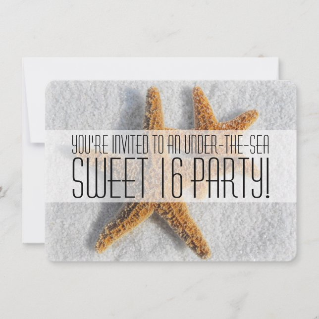 Under the Sea Sweet Sixteen Party Invitations (Front)