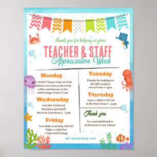 Under the Sea Teacher Staff Appreciation Poster