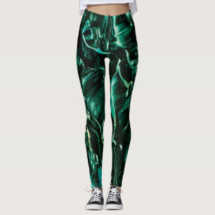 Under the Sea Teal Liquid Splash Leggings