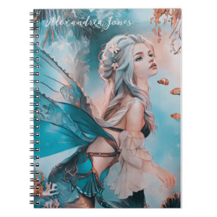 Under The Sea Teal Watercolor Mermaid Notebook