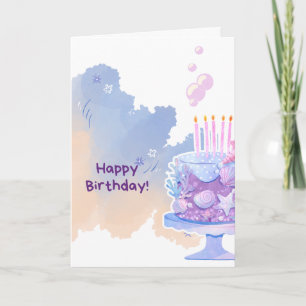 Under The Sea Themed Birthday Cake Happy Birthday Card