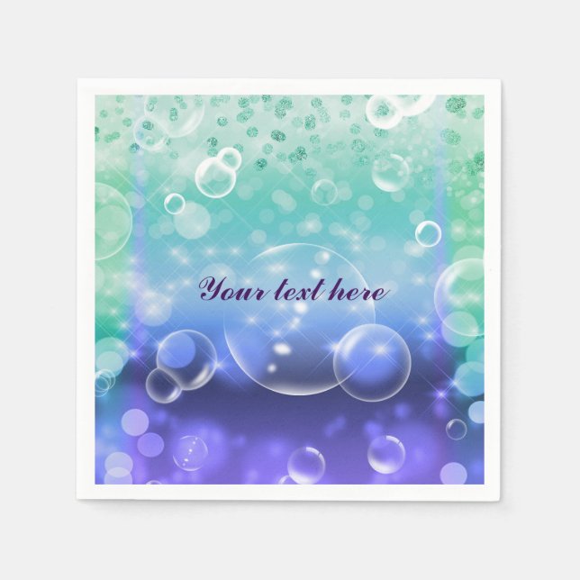Under The Sea Tropical Ocean Birthday Party Napkin (Front)