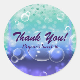 Under The Sea Tropical Ocean Party Favour Classic Round Sticker