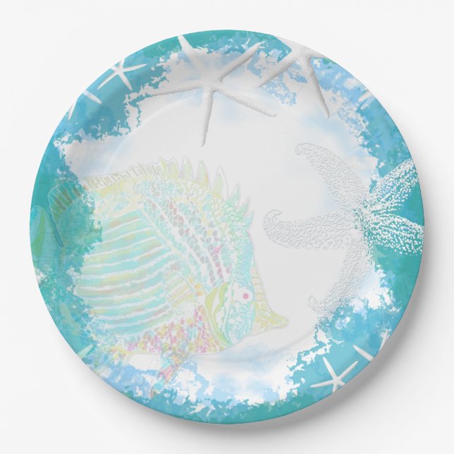 Under the Sea Tropical Themed Paper Plate (Front)