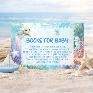 Under the Sea Turtle Baby Shower Books for Baby Enclosure Card