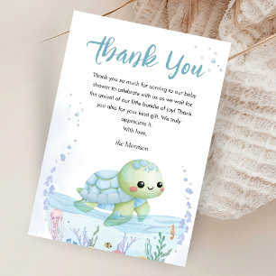 Under The Sea Turtle Baby Shower Boy Thank You Card