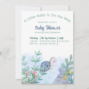 Under the Sea Turtle Baby Shower Invitation