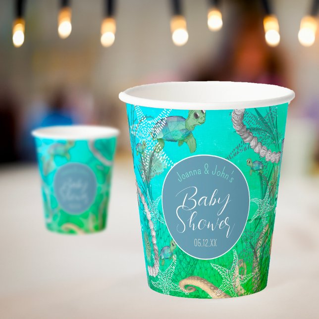 Under The Sea Turtle Baby Shower Paper Cups (Under the Sea Baby Shower Paper Cups)