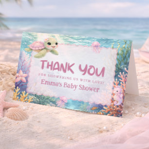 Under the Sea Turtle Baby Shower Thank You Card