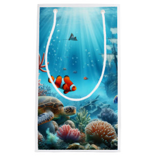 Under the sea, turtle, coral, ship, clown fish small gift bag
